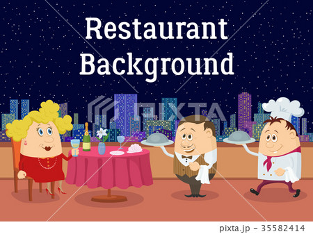 Lady in Open-Air Restaurant 35582414