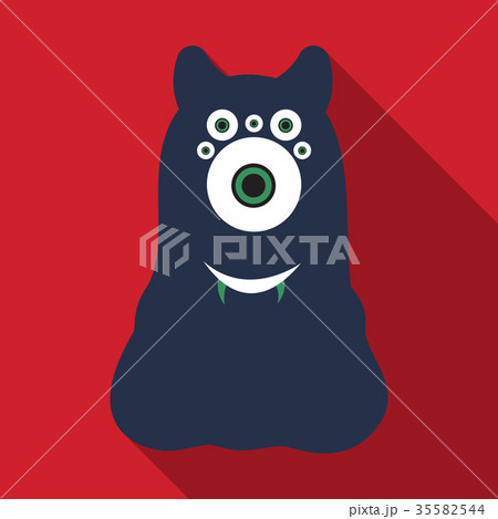 Flat icon with shadow halloween monster Flat icon with shadow halloween monster 35582544