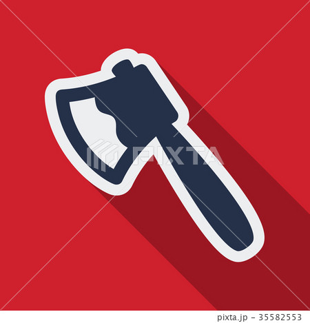 Flat icon with shadow ax . Element for woodworking Flat icon with shadow ax . Element for woodworking 35582553