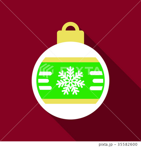 Flat Icon with shadow christmas ball 35582600