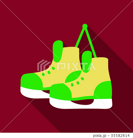 Flat Icon with shadow skates Flat Icon with shadow skates 35582614