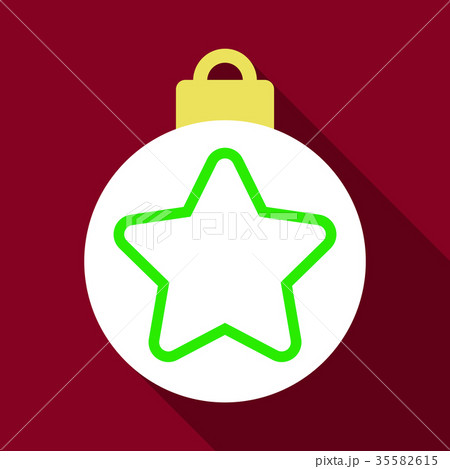 Flat Icon with shadow christmas ball 35582615