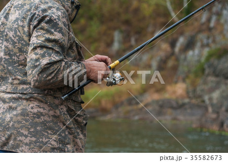 Fisherman at the Altai river Fisherman at the Altai river 35582673