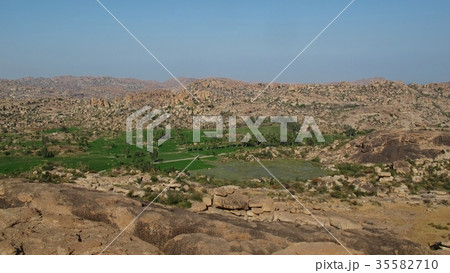 Granite mountains near Hampi, India. 35582710