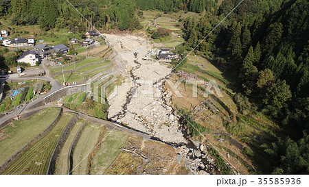 空撮 2017年11月1日撮影 九州北部豪雨後の日田英彦山線_筑前岩屋駅 空撮 2017年11月1日撮影 九州北部豪雨後の日田英彦山線_筑前岩屋駅 35585936