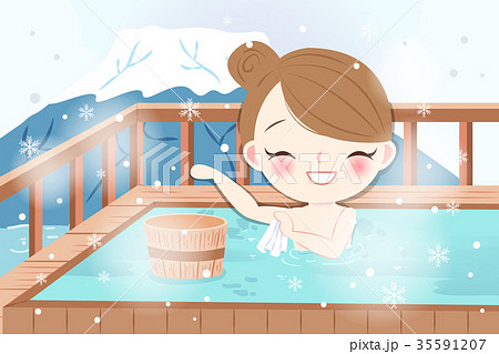 woman with hot spring 35591207