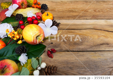 Fall background white flowers, green yellow leaf Fall background white flowers, green yellow leaf 35593104