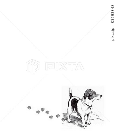 ビーグル犬 ペン画のイラスト素材
