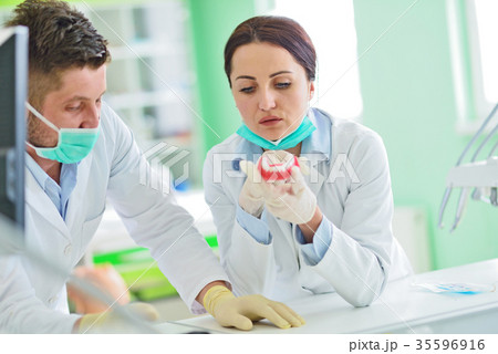 Dental prosthesis, dentures, prosthetics work Dental prosthesis, dentures, prosthetics work 35596916