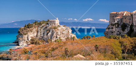 Panorama of Tropea with church in Calabria, Italy 35597451