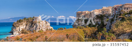 Panorama of Tropea with church in Calabria, Italy 35597452
