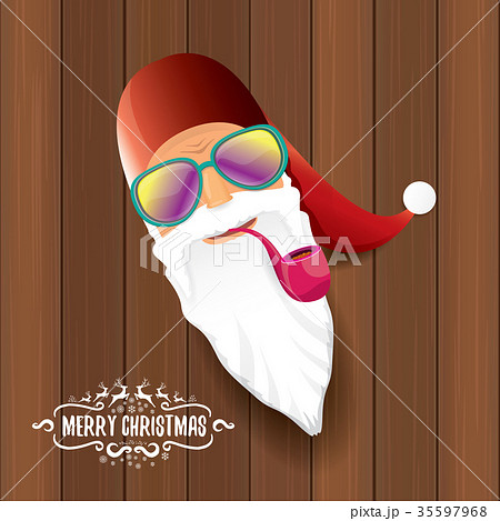 vector bad rock n roll dj santa claus with smoking 35597968