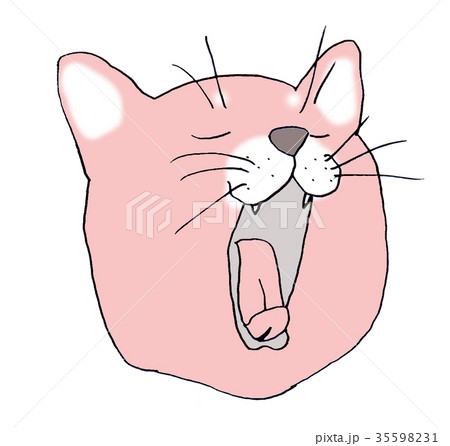 あくびネコのイラスト素材
