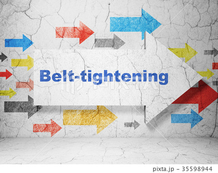Business concept: arrow with Belt-tightening on 35598944