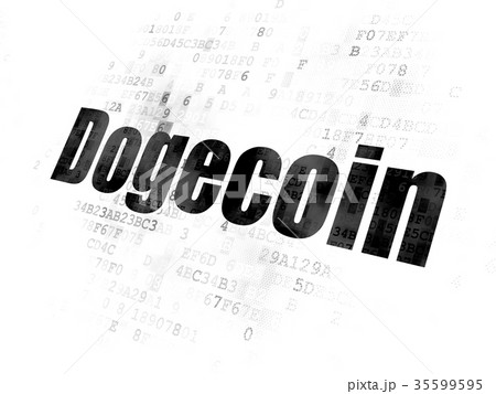 Blockchain concept: Dogecoin on Digital background 35599595