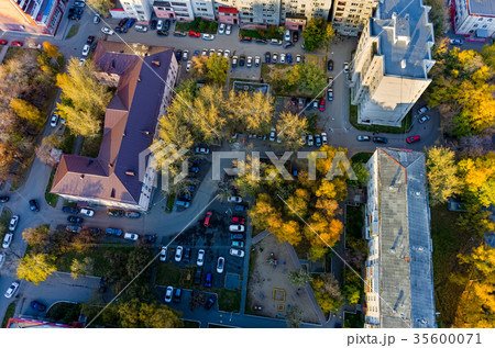Aerial view of residential houses. Tyumen 35600071