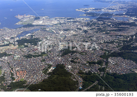 横浜市金沢区六浦付近を空撮 横浜市金沢区六浦付近を空撮 35600193