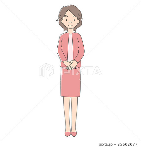 お母さん 手を腰の前のイラスト素材 お母さん 手を腰の前のイラスト素材