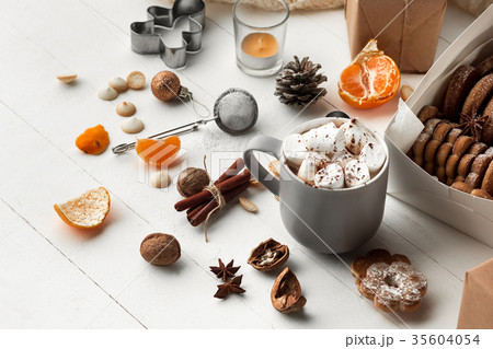 Homemade bakery making, gingerbread cookies in Homemade bakery making, gingerbread cookies in 35604054