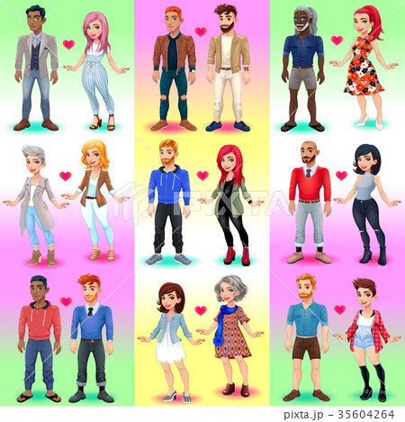 Set of homosexual and heterosexual couples Set of homosexual and heterosexual couples 35604264