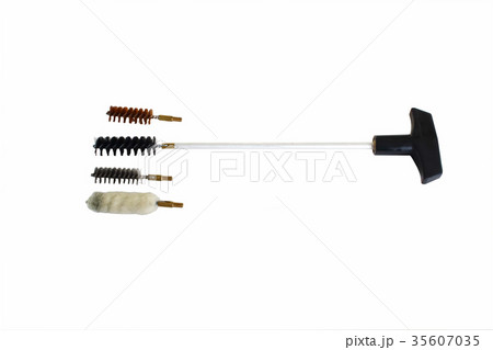 Gun cleaning equipment on white background. Gun cleaning equipment on white background. 35607035