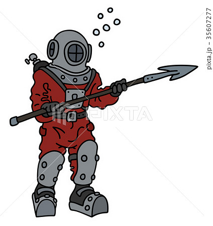 Classic diver with a harpoon Classic diver with a harpoon 35607277