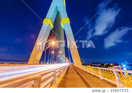 Rama VIII Bridge night view Rama VIII Bridge night view 35607555