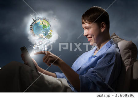 Guy in bed Guy in bed 35609896