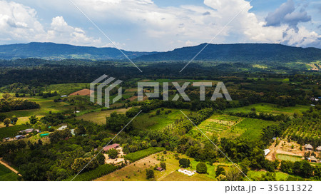An aerial view of Agricultural area An aerial view of Agricultural area 35611322
