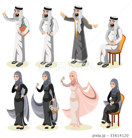 Different standing arab people 35614120