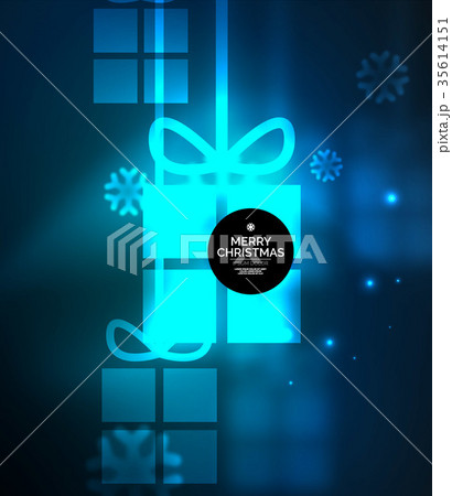 Glowing gift boxes with snowflakes, Christmas and 35614151