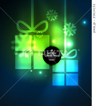 Glowing gift boxes with snowflakes, Christmas and 35614152