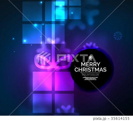 Glowing gift boxes with snowflakes, Christmas and 35614155