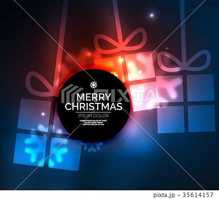 Glowing gift boxes with snowflakes, Christmas and 35614157