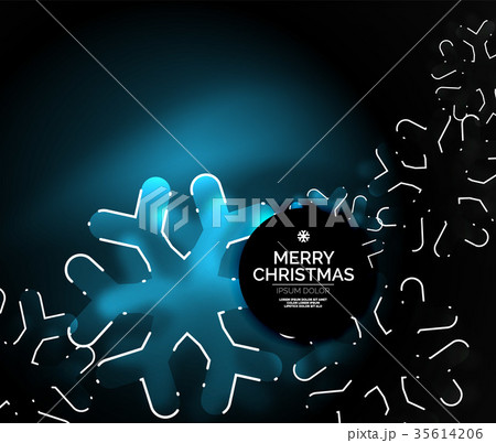 Glowing Winter Snowflakes on dark, Christmas and 35614206