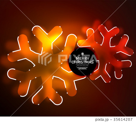 Glowing Winter Snowflakes on dark, Christmas and 35614207