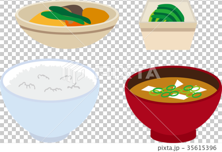 一汁二菜のイラスト素材 一汁二菜のイラスト素材