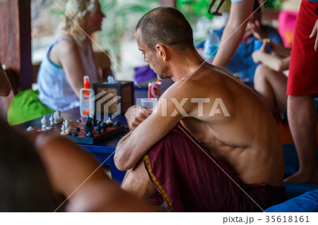 Men playing chess Men playing chess 35618161