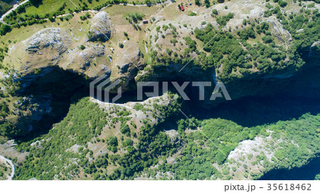 Aerial view of the narrow canyon Nevidio Aerial view of the narrow canyon Nevidio 35618462