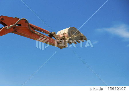 Excavator working at construction site 35620107