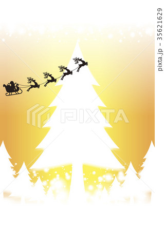 背景素材壁紙 メリークリスマス カード ツリー デコレーション 飾り 装飾 光 積雪 夜景 キラキラのイラスト素材
