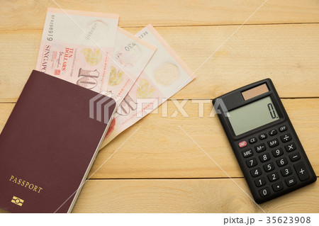 Singapore dollar in passport book  35623908