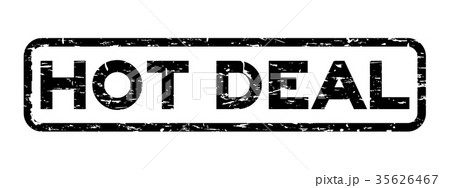 Grunge black hot deal square rubber seal stamp 35626467