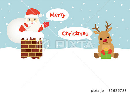 クリスマス サンタクロースとトナカイ クリスマス サンタクロースとトナカイ 35626783
