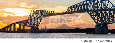 Tokyo Gate Bridge Sunset panorama 35627903