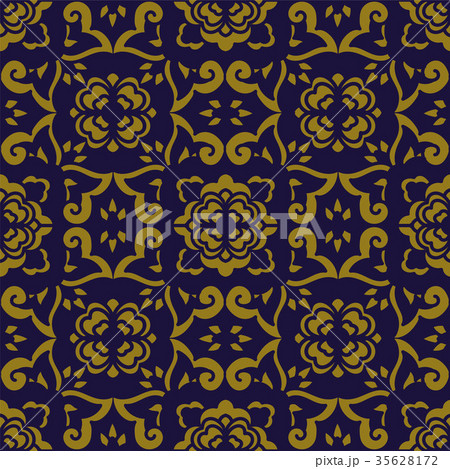 Antique seamless gold retro pattern background 35628172