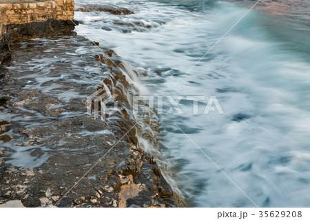 Stormy rocky beach in Istria, Croatia. Stormy rocky beach in Istria, Croatia. 35629208