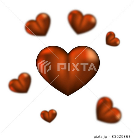 Realistic 3D Colorful Red Valentine metal Hearts 35629363