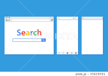 Set of blank browser windows for different devices 35629591