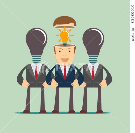 Leadership concept with crowd of businesspeople Leadership concept with crowd of businesspeople 35630010